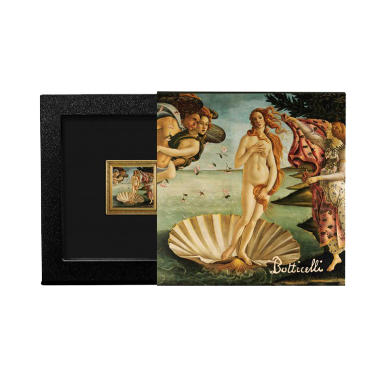 1 troy ounce silver coin Treasures of World Painting - The Birth of Venus 2023 angle 2
