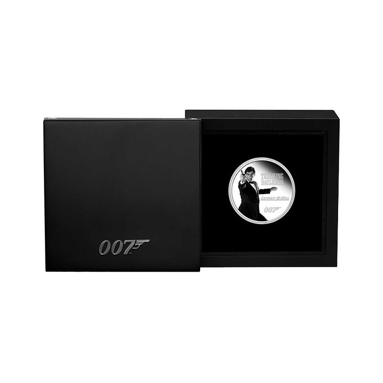 1 troy ounce zilveren munt James Bond 2023 proof perspectief 2