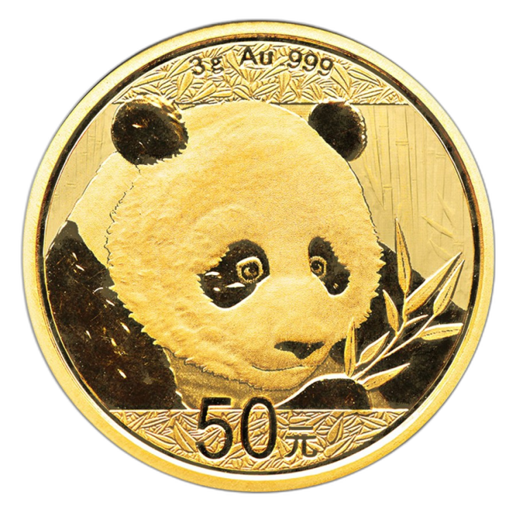 3 Gram gouden Panda munt 2017 front