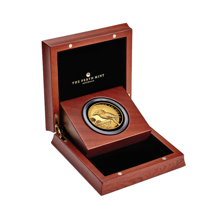 5 troy ounce gouden munt Kookaburra proof 2022 perspectief 2