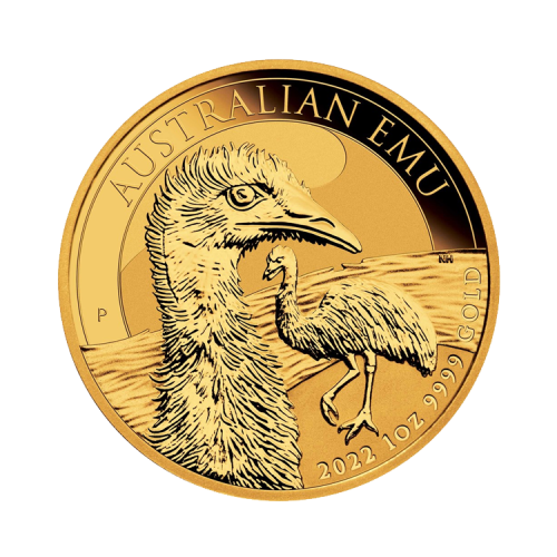 1 troy ounce gold coin Australian Emu 2022 front