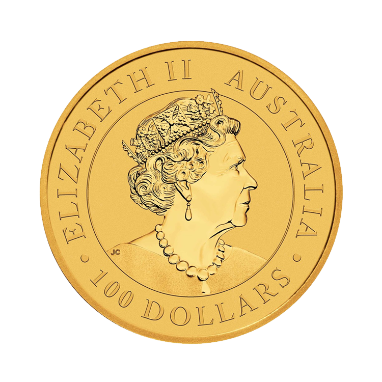 1 troy ounce gold coin Australian Emu 2022 back