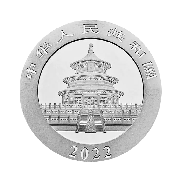 30 Gram zilveren munt Panda 2022 perspectief 1