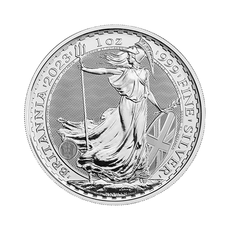 1 troy ounce zilveren Coronation Britannia munt 2023 voorkant