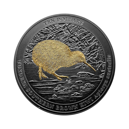 5 troy ounce zilveren Kiwi munt 2023 proof voorkant