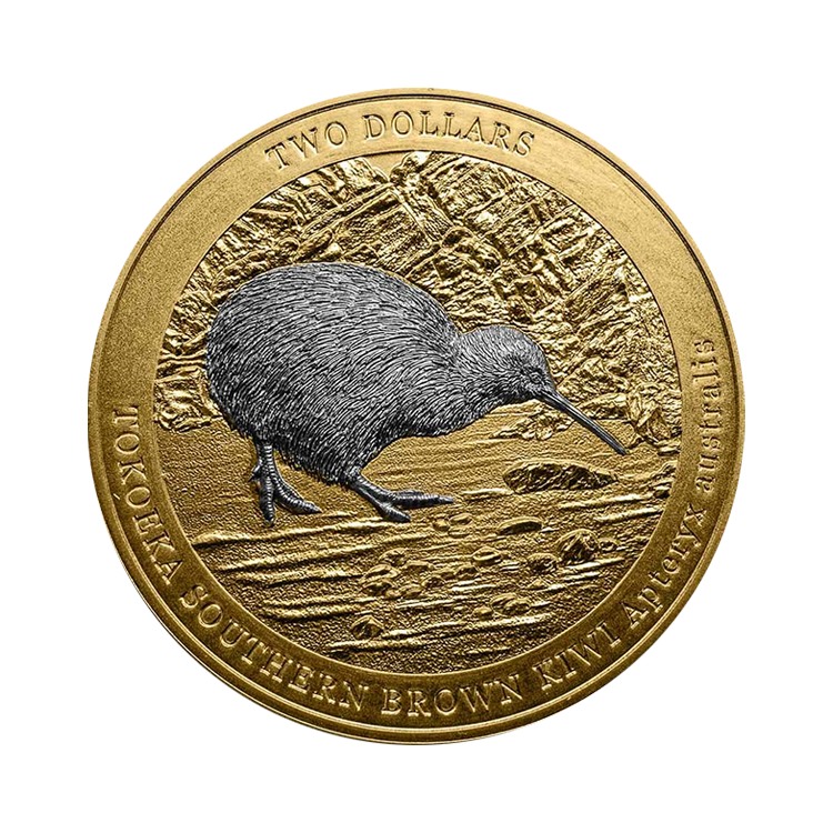 2 troy ounce zilveren Kiwi munt 2023 proof voorkant