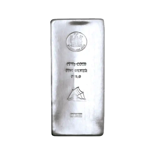 15 kilo silver Fiji coin bar Argor-Heraeus front