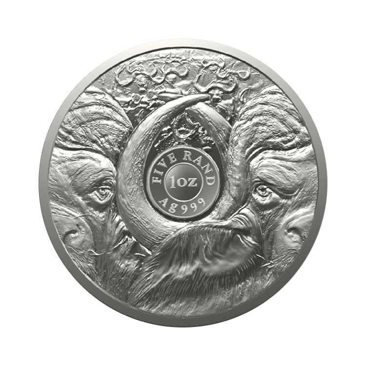 1 troy ounce zilveren munt Big Five II Buffel 2023 achterkant
