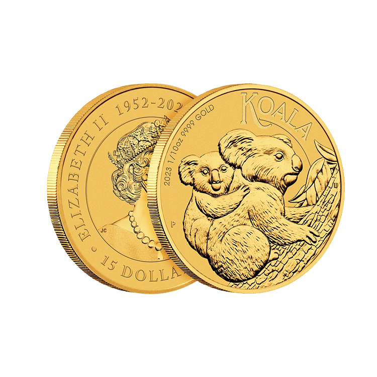 1/10 troy ounce gold Koala coin 2023 angle 2