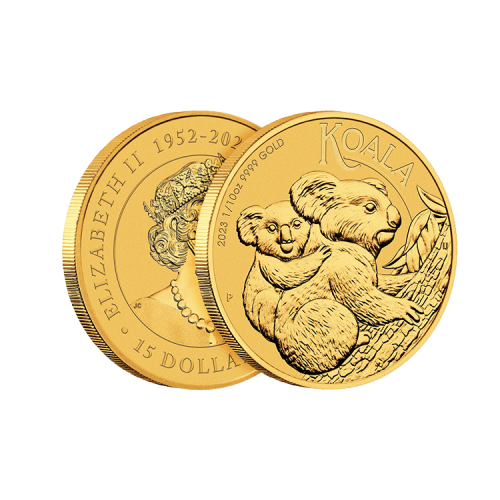 1/10 troy ounce gouden Koala munt 2023 voorkant