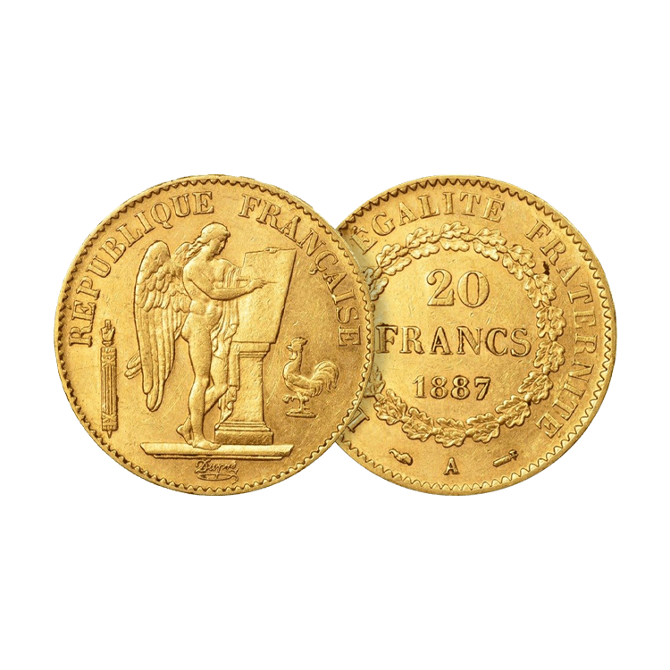 Gouden 20 Franc Génie - diverse jaargangen perspectief 1