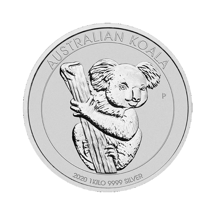 1 Kilogram zilveren munt Koala 2020 voorkant
