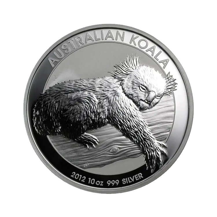 10 troy ounce zilver Koala munt 2012 voorkant
