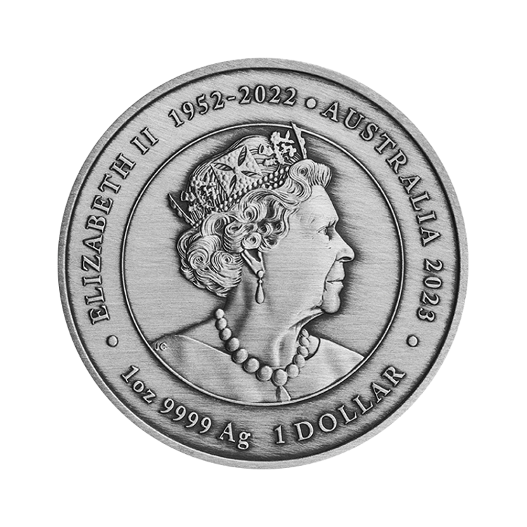 1 troy ounce zilveren munt Chinese Myths and Legends - Phoenix 2023 antieke afwerking achterkant