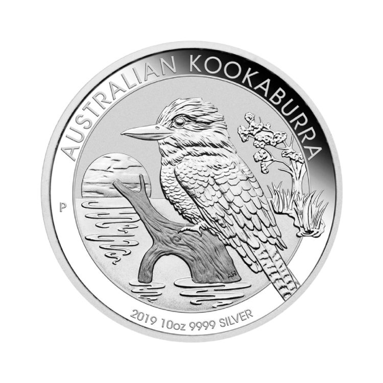 10 troy ounce zilveren Kookaburra munt voorkant