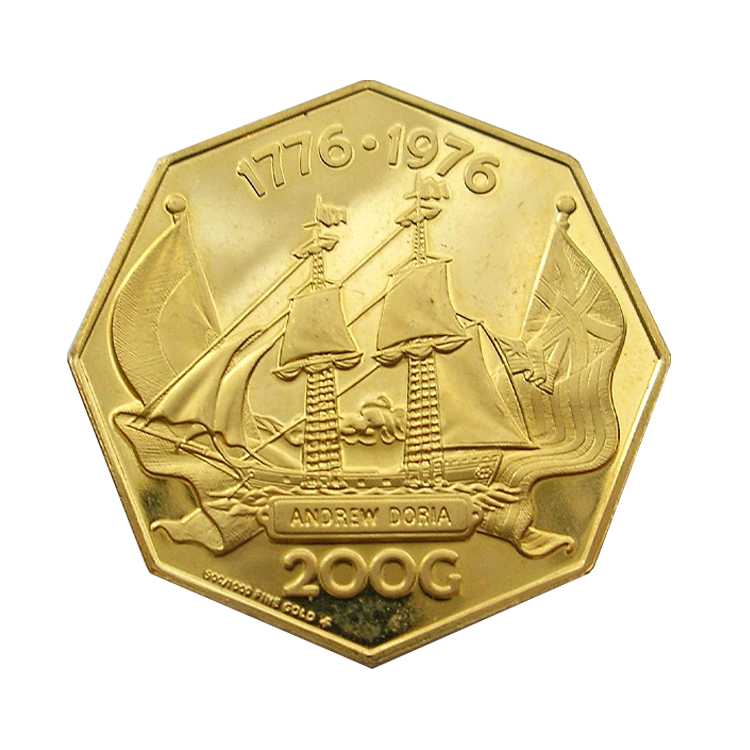 Gouden munt 200 Gulden Nederlandse Antillen (1976) voorkant