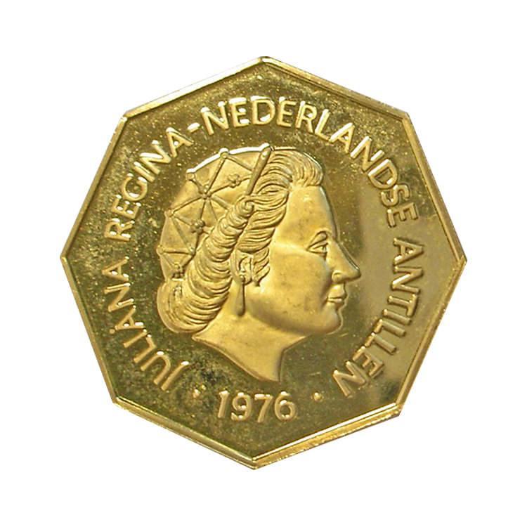 Gouden munt 200 Gulden Nederlandse Antillen (1976) achterkant