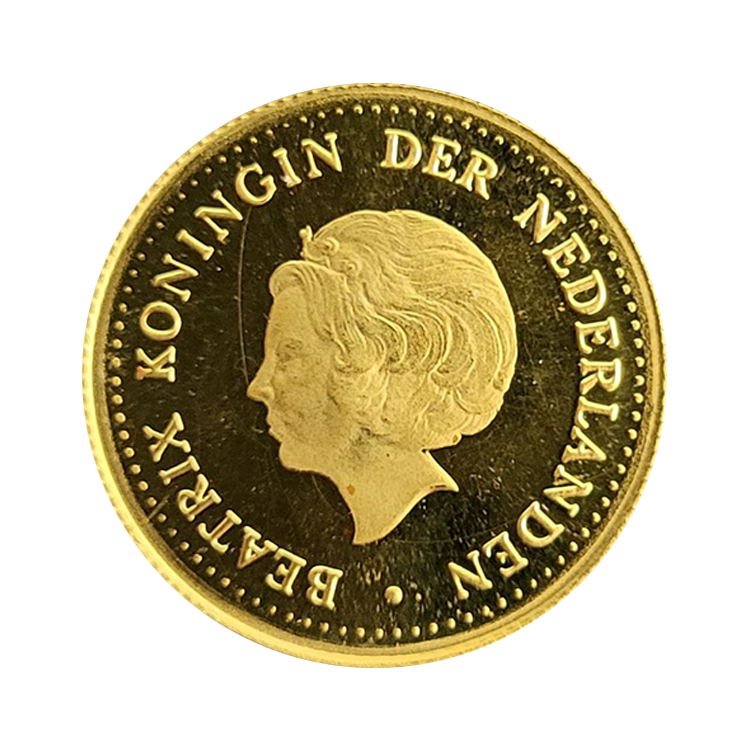 Gouden munt 10 Gulden Nederlandse Antillen (1980) achterkant