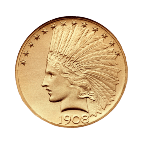 Gouden munt 10 Dollar Indian Head voorkant