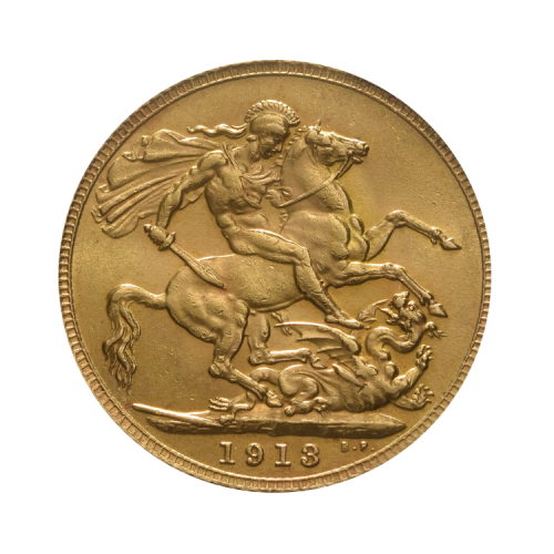 Gouden Sovereign munt voorkant