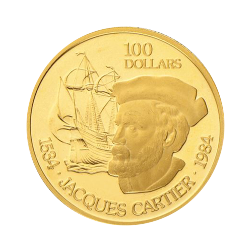 100 dollar gouden munt canada 1/2 ounce goud voorkant