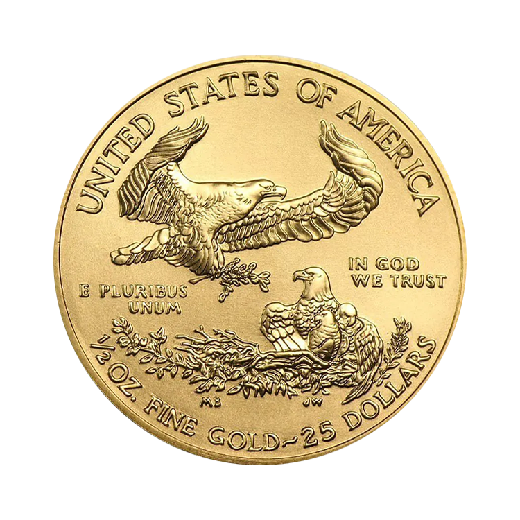1/2 troy ounce gouden American Eagle achterkant