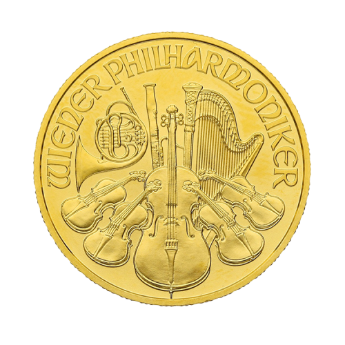 1/4 Troy ounce gouden munt Philharmoniker voorkant