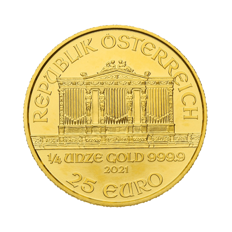 1/4 Troy ounce gold coin Philharmonic back