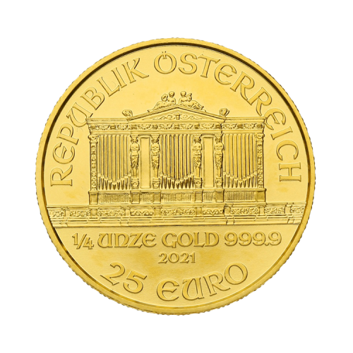 1/4 Troy ounce gouden munt Philharmoniker voorkant