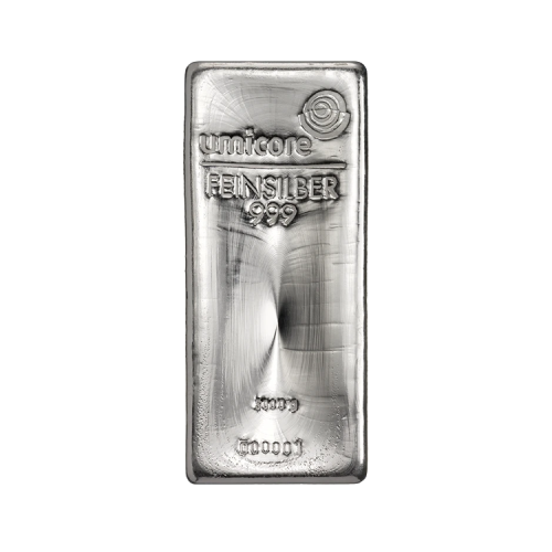 Silverbar 10 kilograms fine silver front