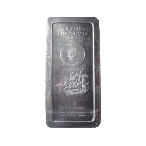 5 Kilo Cook Islands Bounty silver bar coin front