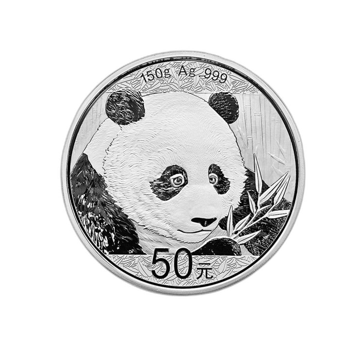 150 Gram zilveren munt Panda 2018 voorkant