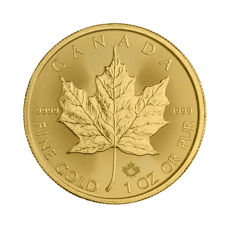 1 troy ounce gouden Maple Leaf munt voorkant