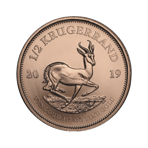 1/2 Troy ounce gold Krugerrand coin front