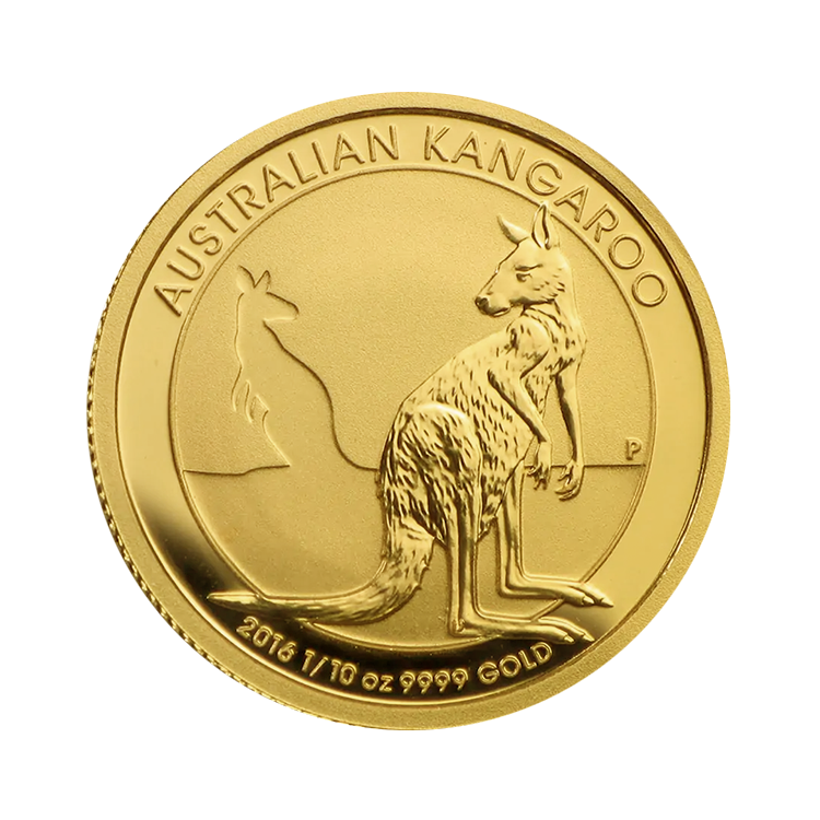 Gold 1/10 troy ounce gold Kangaroo coin front