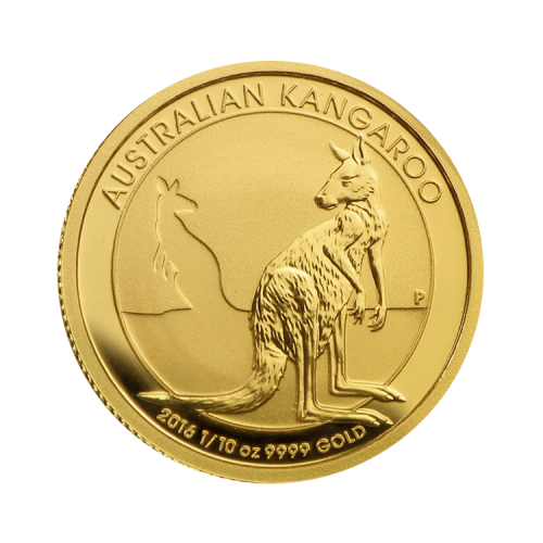 Gold 1/10 troy ounce gold Kangaroo coin front