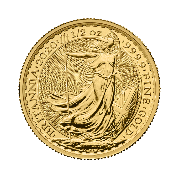 Obverse 1/2 troy ounce gold Britannia coin