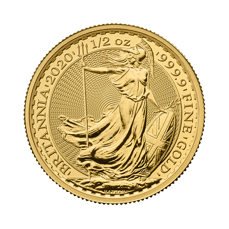 1/2 Troy ounce gouden munt Britannia voorkant