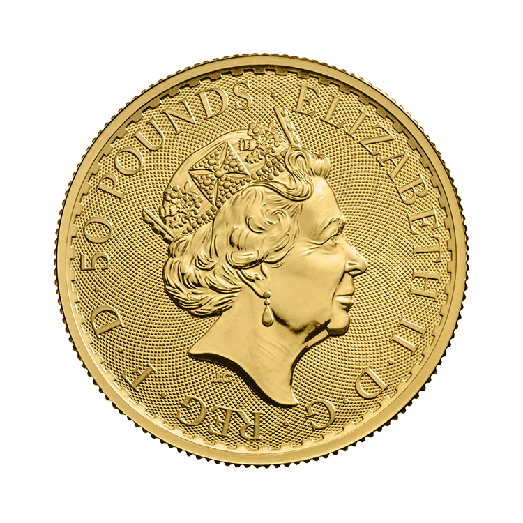 Obverse 1/2 troy ounce gold Britannia coin