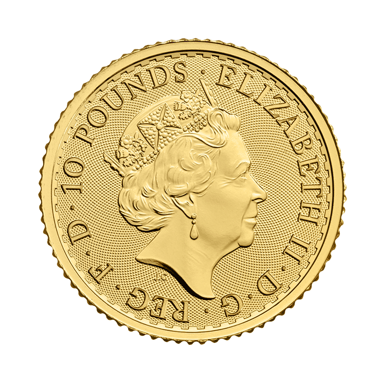 1/10 Troy ounce gold coin Britannia back