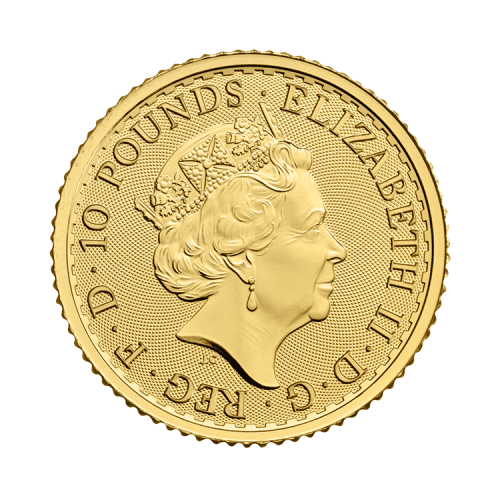 1/10 Troy ounce gouden munt Britannia voorkant