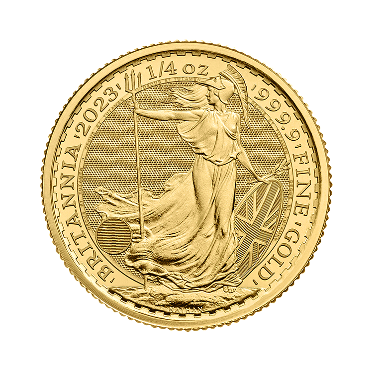 1/4 troy ounce gouden Britannia munt voorkant