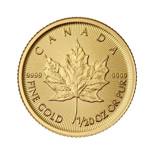 1/20 Troy ounce gouden Maple Leaf munt voorkant