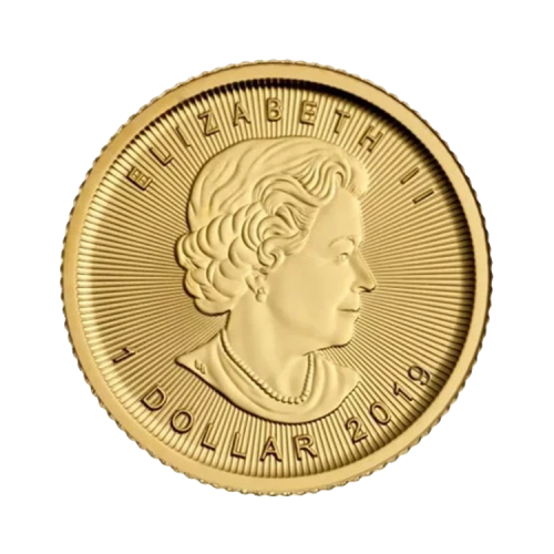 1/20 Troy ounce gouden Maple Leaf munt voorkant