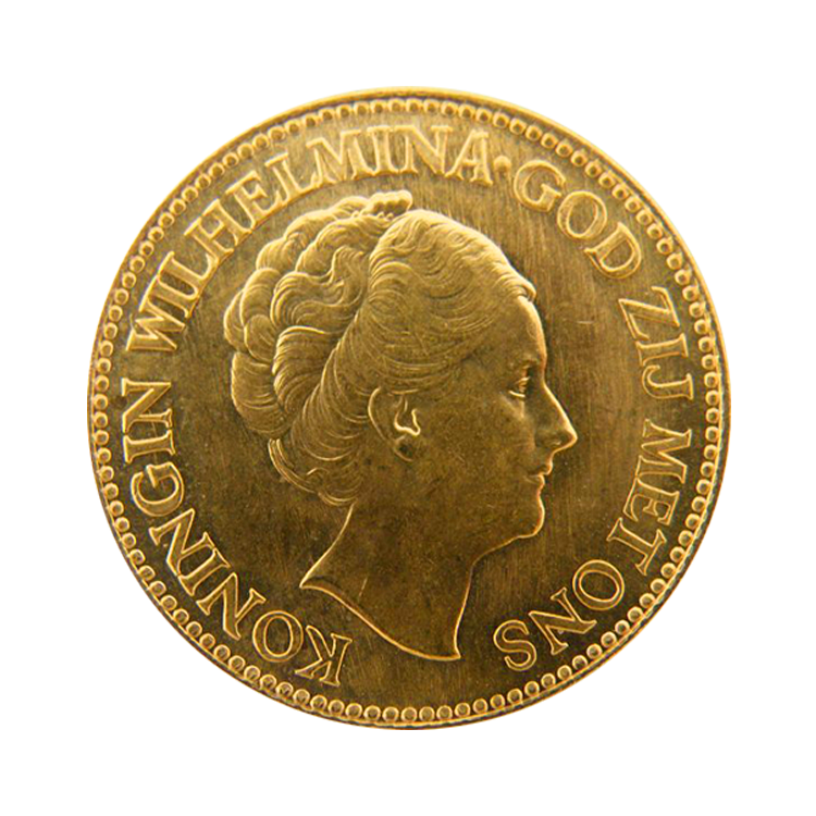 Gold ten guilder coins