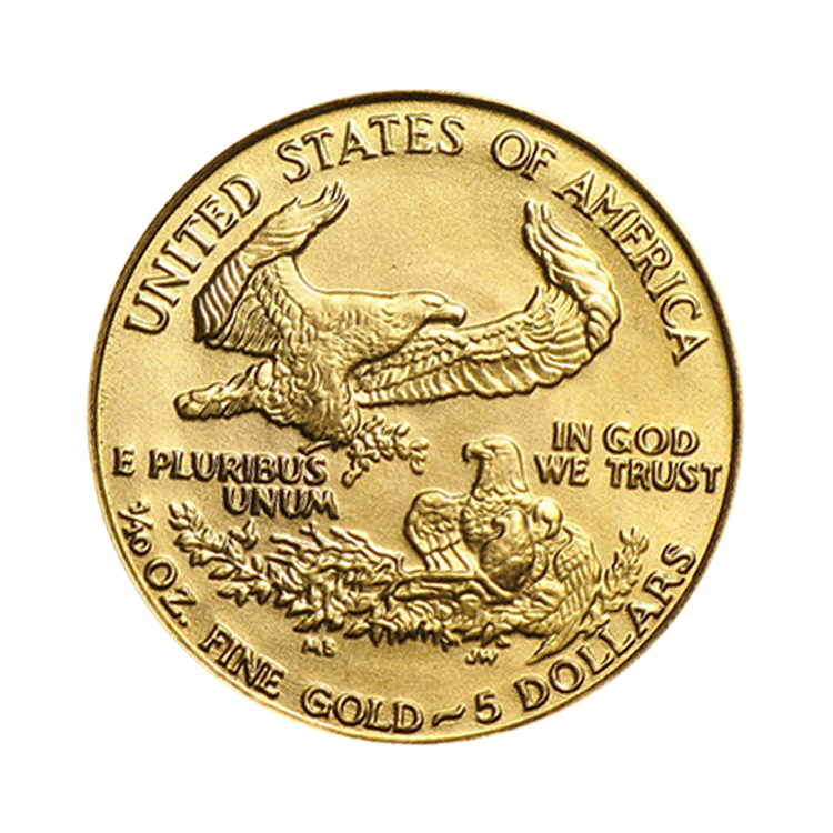 Reverse 1/10 troy ounce gold American Eagle coin