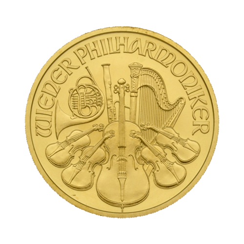 1/2 troy ounce gold Vienna Philharmonic coin obverse