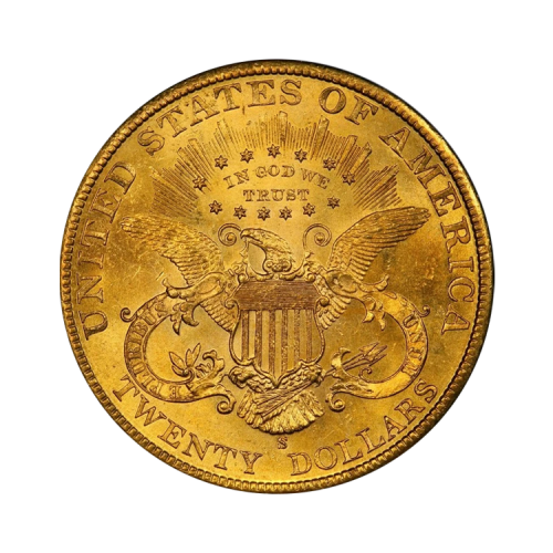 $20 gouden munt Double Eagle (Coronet Head) voorkant