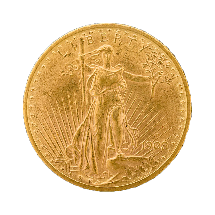 $20 gouden munt Double Eagle (St. Gaudens) achterkant