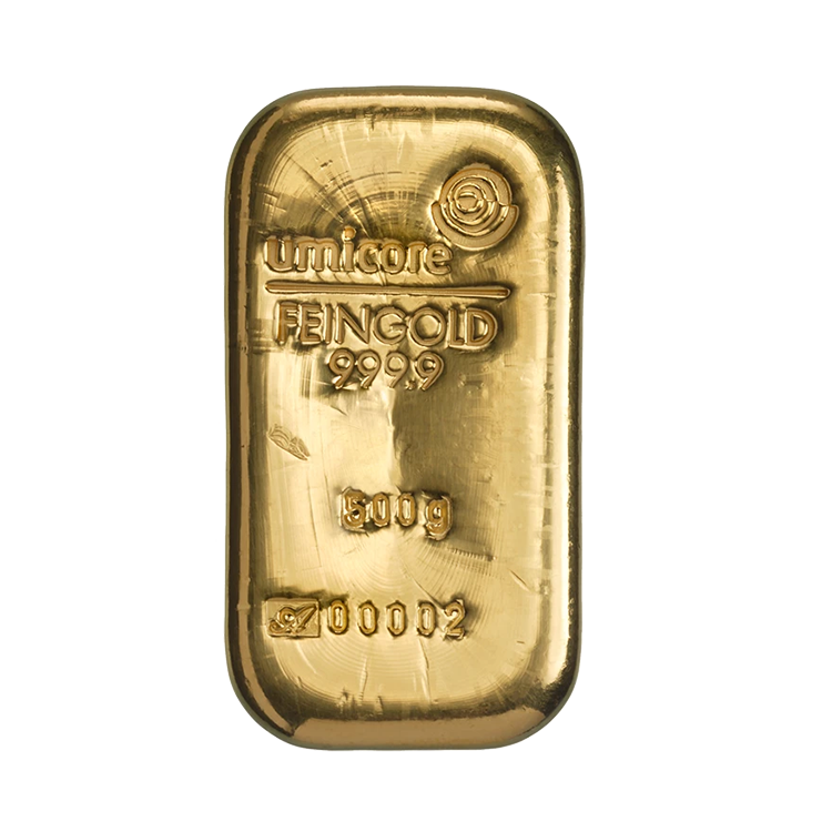 500 gram goudbaar voorkant